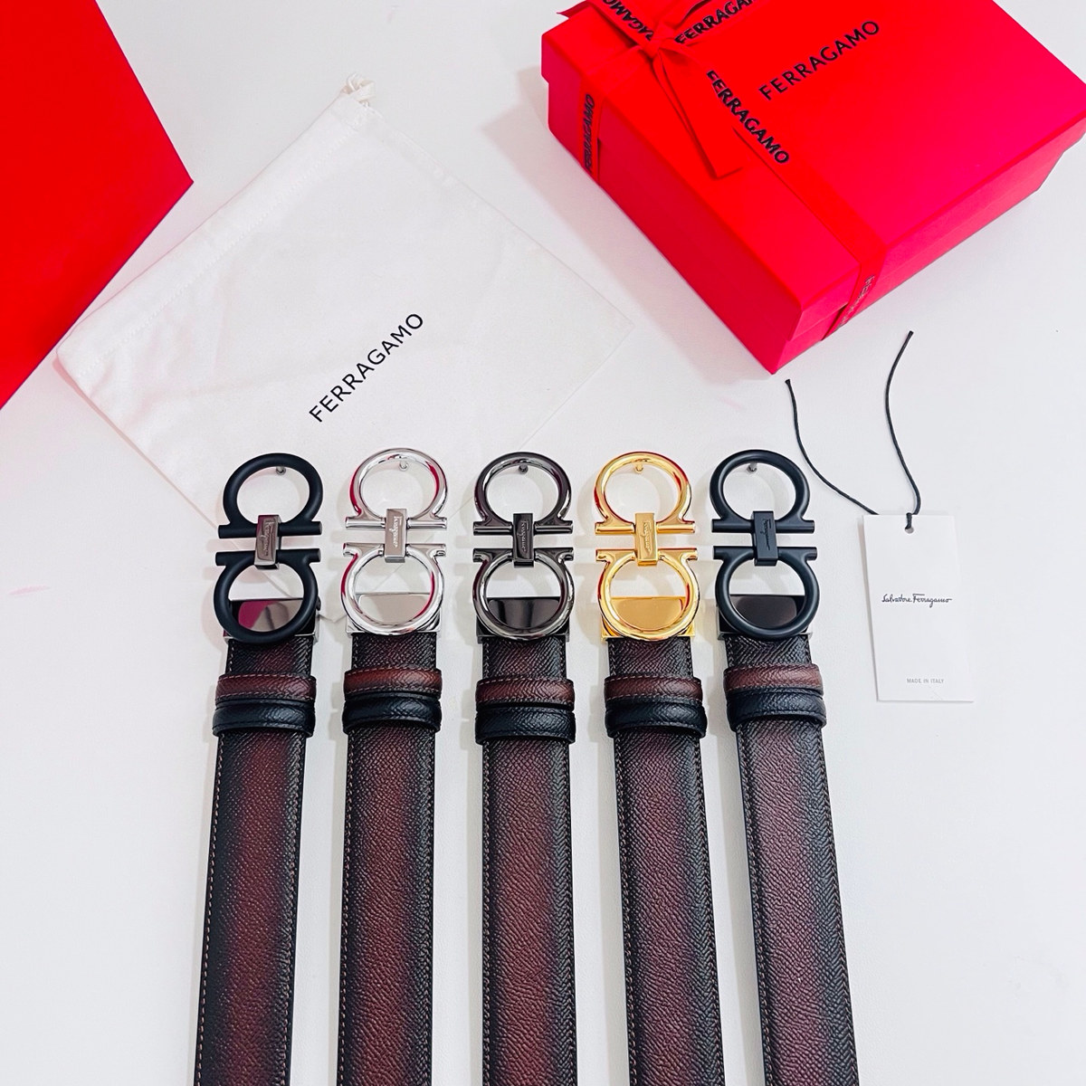 Ferragamo Gancini Reversible 35 mm، منظر كامل للحزام